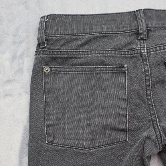 RVCA Pants Womens 27 Black Low Rise Single Row Button Straight Leg Denim Jeans - Picture 15 of 16